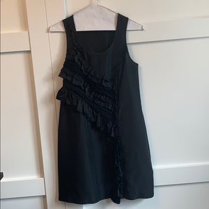 Banana Republic ruffle black sheath dress